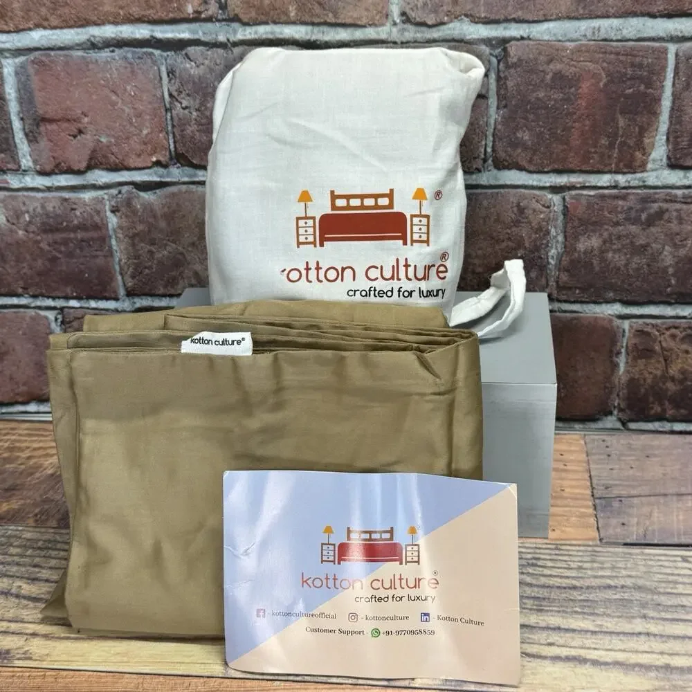 Kotton Culture 100% Egyptian Cotton‎ 600 Thread Count Set of 4 Pillowcases Beige